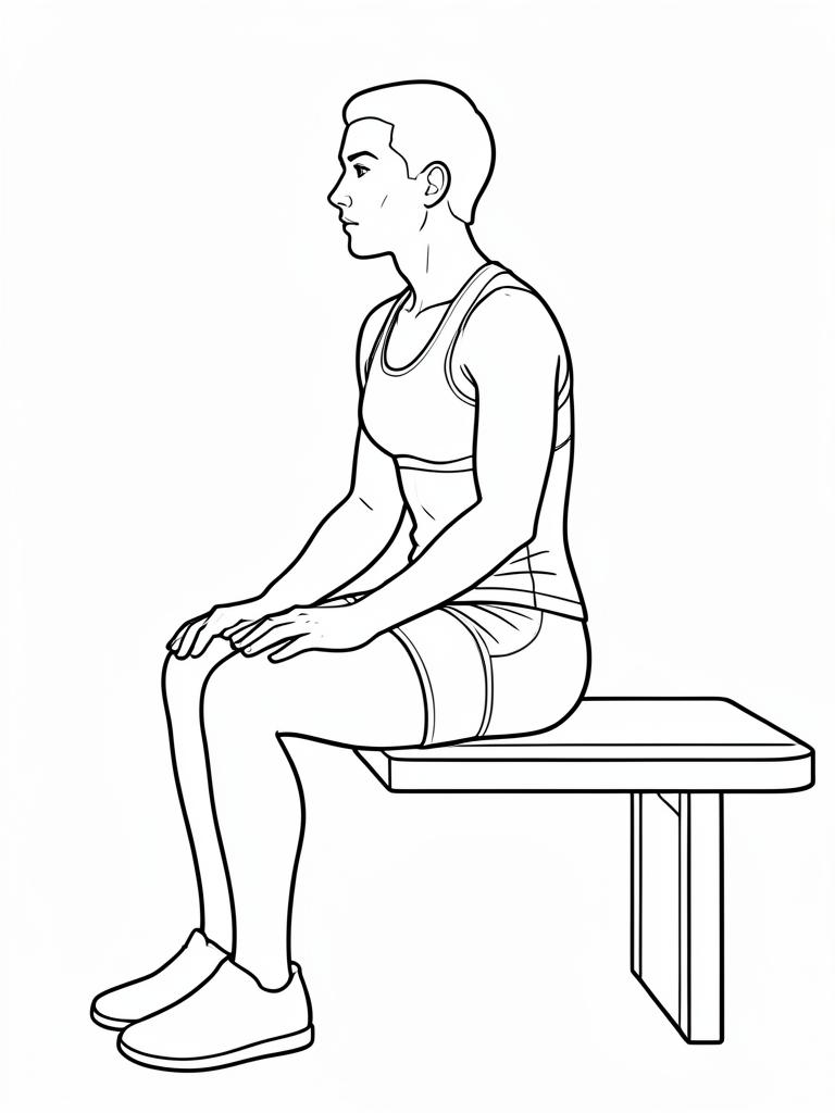 Exercise diagram: Arousal Ladder Rehearsal. Single-figure line-art side view showing the working position and any equipment used.
