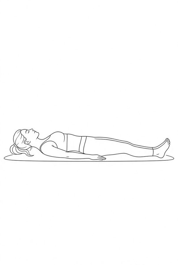 Posture plate: Side-Lying Edge. Instructional line-art side view in athletic clothing. Female figure shown alone.