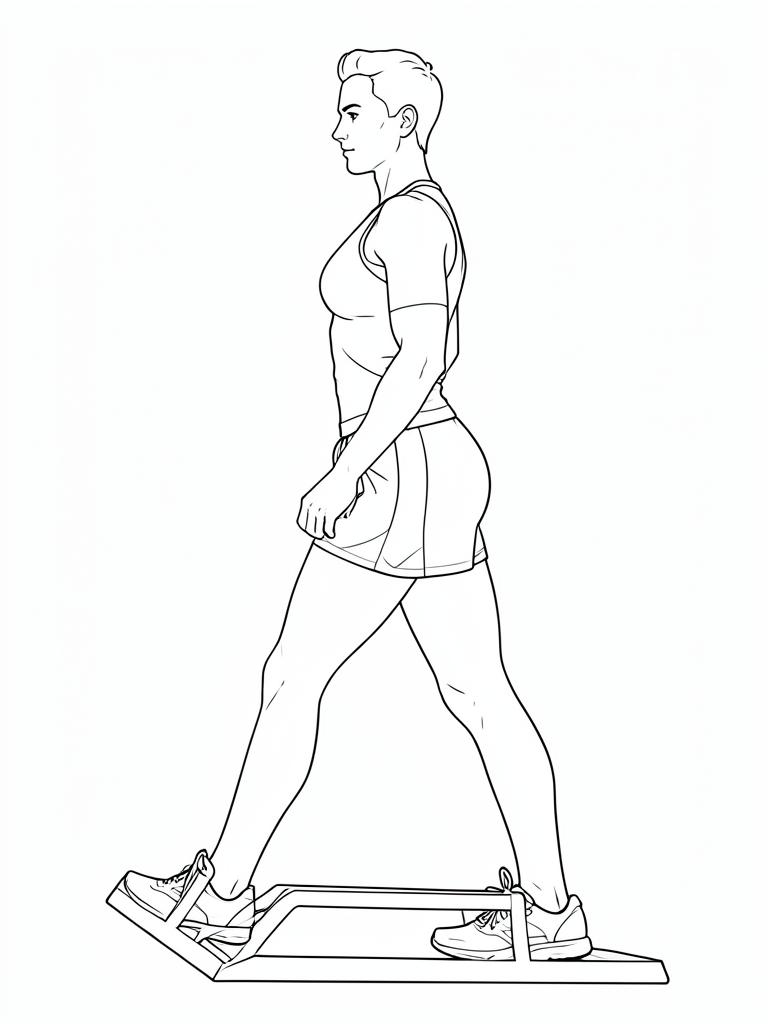 Exercise diagram: Trap-Bar Deadlift. Single-figure line-art side view showing the working position and any equipment used.