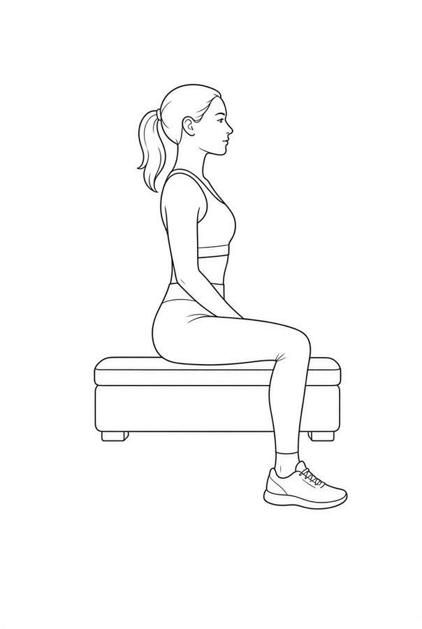 Posture plate: Kneeling Wide Base. Instructional line-art side view in athletic clothing. Female figure shown alone.