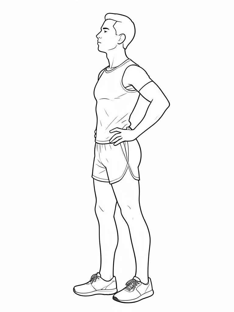 Exercise diagram: Reset Protocol. Single-figure line-art side view showing the working position and any equipment used.