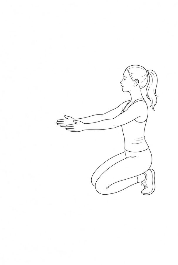 Posture plate: Elevated Hip Thrust Pattern. Instructional line-art side view in athletic clothing. Female figure shown alone.