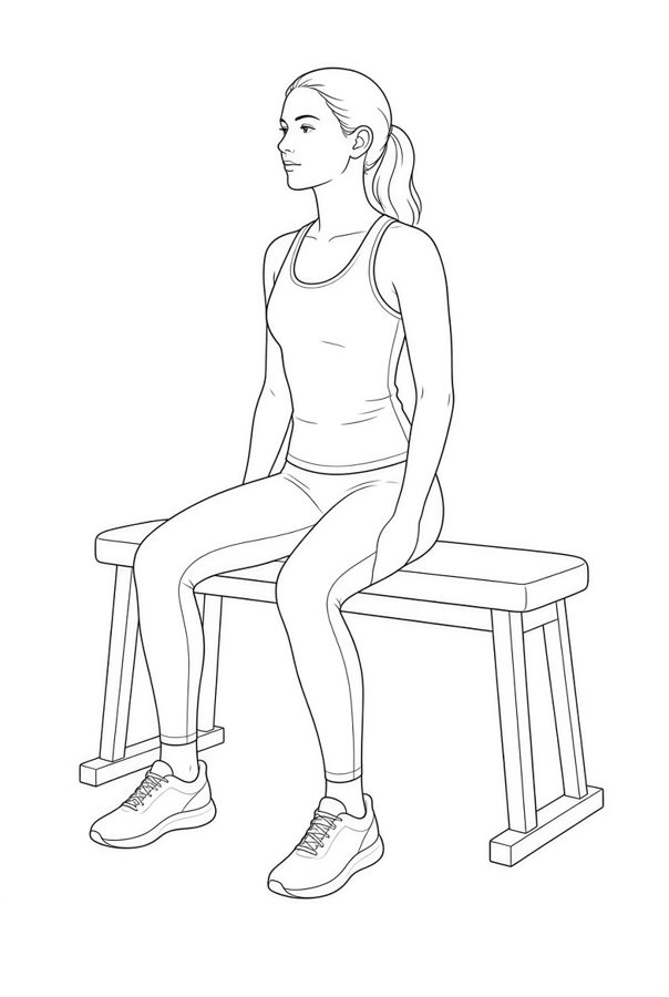 Posture plate: Kneeling Single Leg Forward. Instructional line-art side view in athletic clothing. Female figure shown alone.