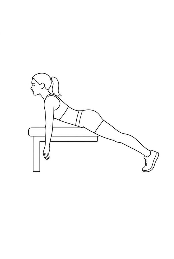 Posture plate: Prone Scapular Load. Instructional line-art side view in athletic clothing. Female figure shown alone.