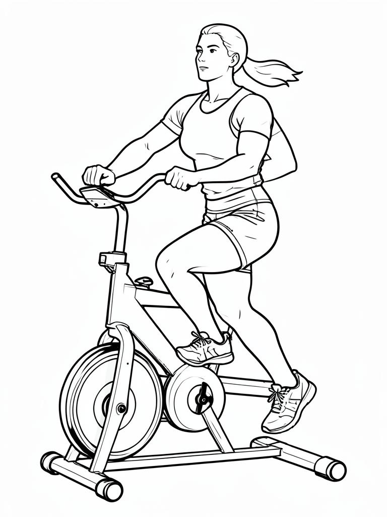 Exercise diagram: Thirty-Thirty Bike Sprints. Single-figure line-art side view showing the working position and any equipment used.