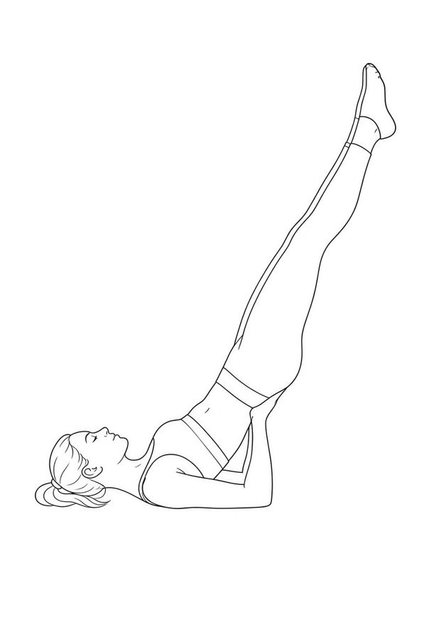 Posture plate: Seated Edge Facing. Instructional line-art side view in athletic clothing. Female figure shown alone.