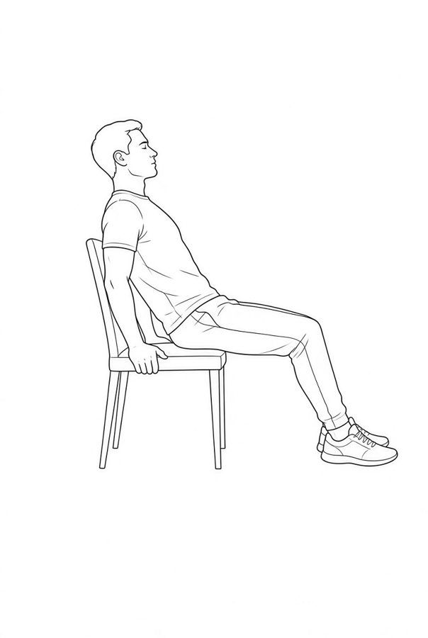 Posture plate: Seated Cross-Leg. Instructional line-art side view in athletic clothing. Female figure shown alone.