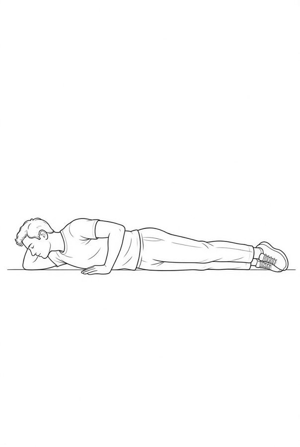 Posture plate: Side-Lying Hip Stack. Instructional line-art side view in athletic clothing. Female figure shown alone.