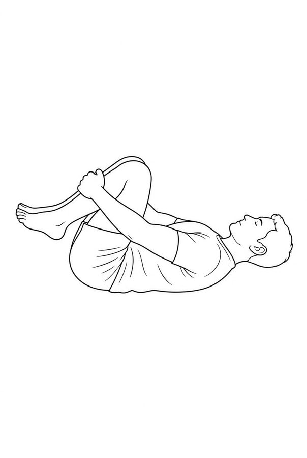 Posture plate: Supine Hips Elevated. Instructional line-art side view in athletic clothing. Female figure shown alone.